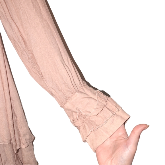 IRO Frejan Voile Ruffle Scarf Tie Neck Long Sleeve Layered Knit Blouse Top - Picture 13 of 16